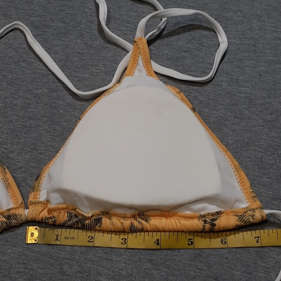 Sinful Rome Yellow Plaid Bikini Top Medium Yellow NWT - Picture 10 of 12